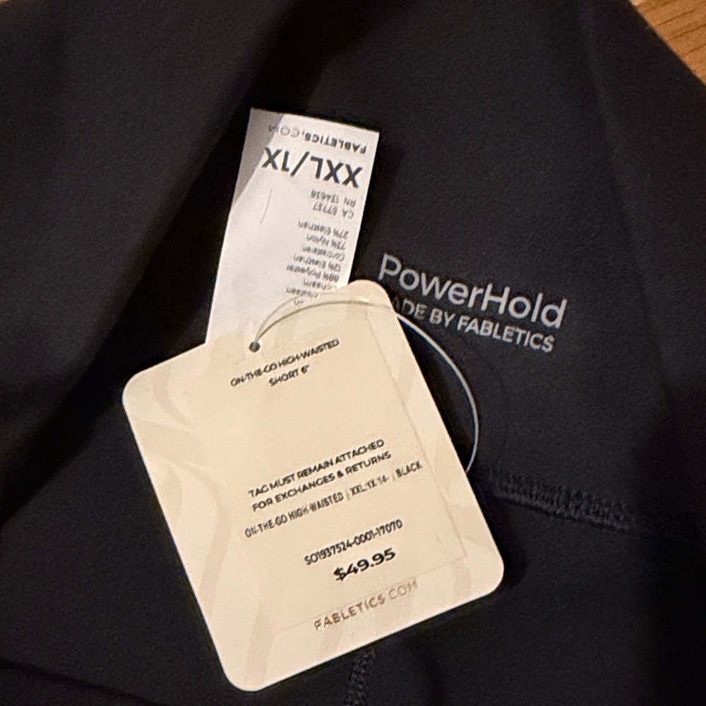 Fabletics Power Hold Black High-Waist Shorts - Picture 2 of 3